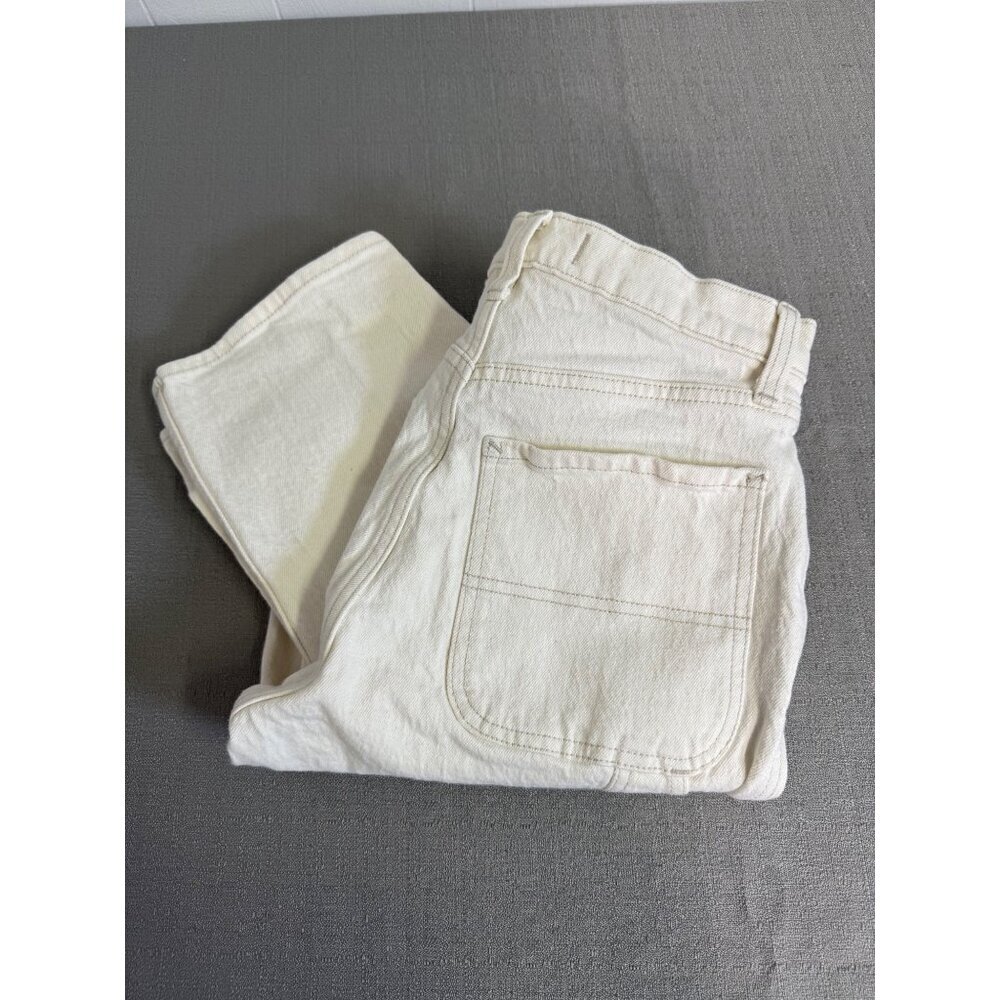 Abercrombie & Fitch Women’s 90’s Straight Leg Carpenter Jeans Size 27 Cream
